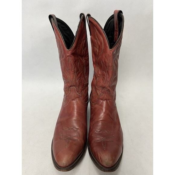 Laredo Mens Style 4m7021 Red Leather Western Boots Sz 10 1/2 D